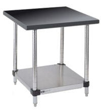 Metro Stationary Table w/Phenolic Black Top & HD Shelf - 59 3/4" x 30"