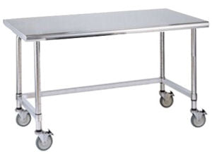 Metro Mobile Lab Table w/Stainless Top & 3-sided Frame 59-3/4