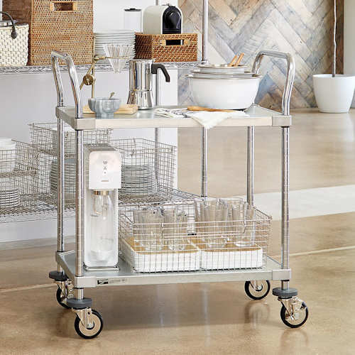 Metro Commercial Solid Shelf Serving Cart 18" x 30" x 38-1/2"H 