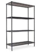 Metro Super Erecta Black Wire Shelving Unit - 4 shelves - 24" x 60" x 74"H