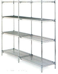 Metro Super Erecta Chrome End to End - 4 shelf unit - 30" x 144" x 74"H