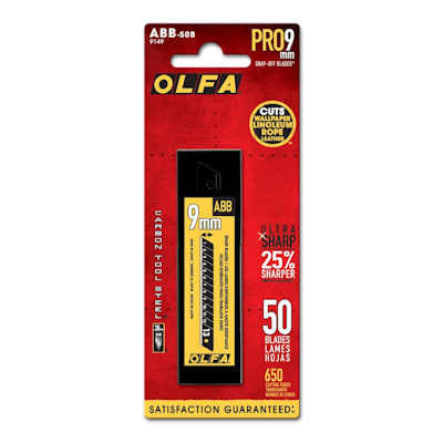 Olfa 9mm ABB-50B UltraMax Black Blades, 50 Blades/pk, Model# 9149