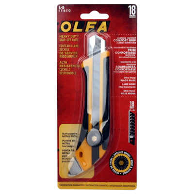 Olfa L-5 Fiberglass Rubber Grip Utility Knife, 18mm Model 1116110