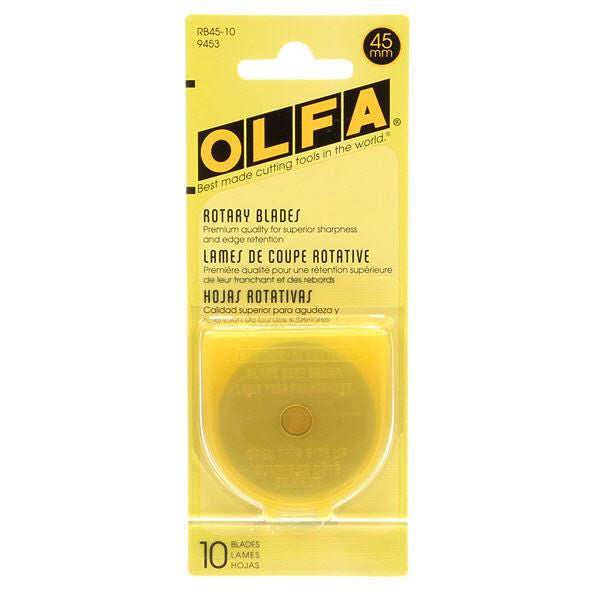 Olfa 9453 RB45-10 45mm Rotary Blades, 10 Blades/pk