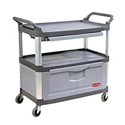 Rubbermaid 4094 Instrument Cart with Lockable Doors and Sliding Drawers