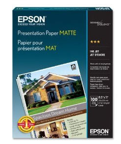 Epson S041062 Presentation Paper Matte - 8.5" x 11", 100 Sheets/pk