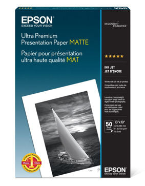 Epson S041339 Ultra Premium Presentation Paper Matte - 13" x 19", 50 Sheets/pk