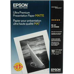 Epson S041343 Ultra Premium Presentation Paper Matte - 11.7" x 16.5", 50 Sheets/pk