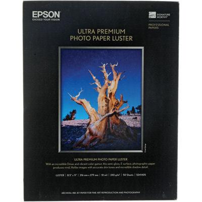 Epson Ultra Premium Luster Photo Paper 8.5" x 11" 50 Shts/pk -S041405