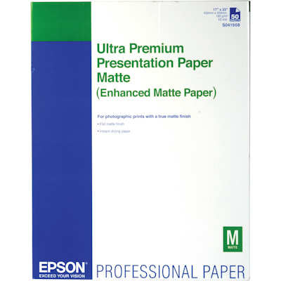 Epson S041908 Ultra Premium Presentation Paper Matte (17 x 22", 50 Sheets)