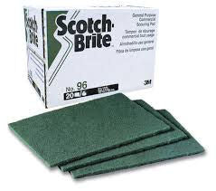 3M Scotch-Brite 96 General Purpose Scour Pad 6" x 9", 20 pads/bx, 3 boxes/cs