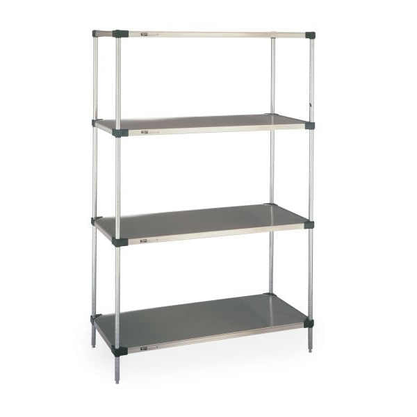 Metro Solid Stainless Steel Shelving Unit - 4 shelves - 24" x 48" x 74"H