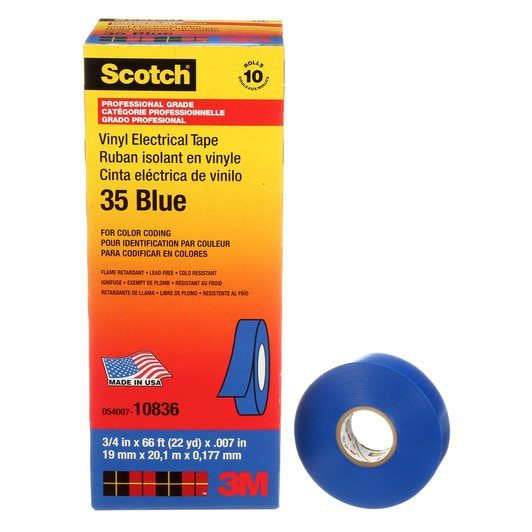Scotch 35 Vinyl Electrical Tape Blue 19 mm x 20 M